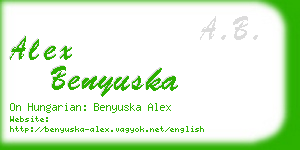 alex benyuska business card